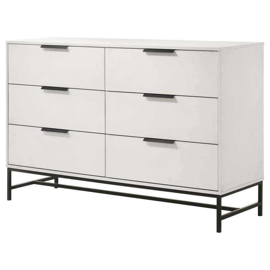 Sonora 6-drawer Bedroom Dresser White-zoom-4