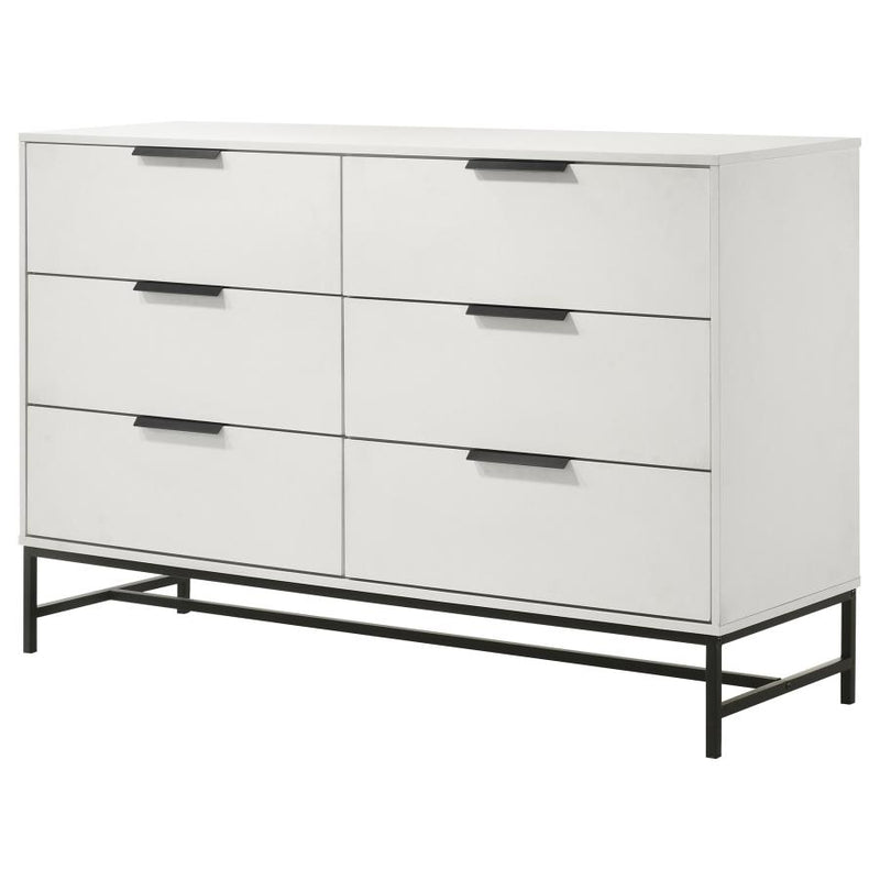Sonora 6-drawer Bedroom Dresser White-zoom-