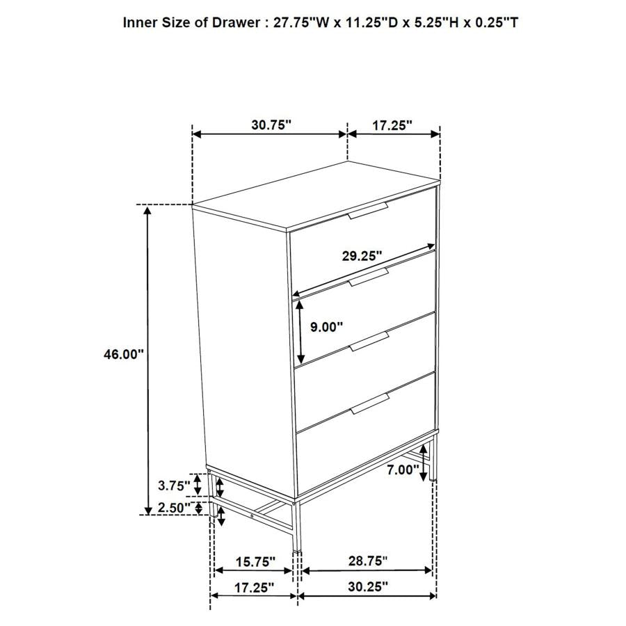 Sonora 4-drawer Bedroom Chest White-zoom-12