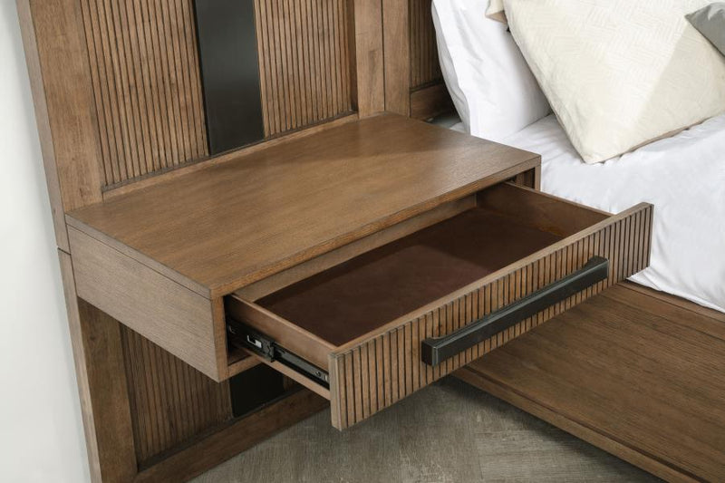 Terrace California King Wall Panel Storage Bed Ash Brown-zoom-
