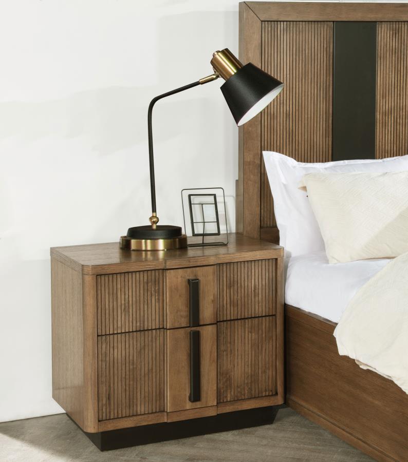 Terrace 2-drawer Nightstand Bedside Table Ash Brown-zoom-2