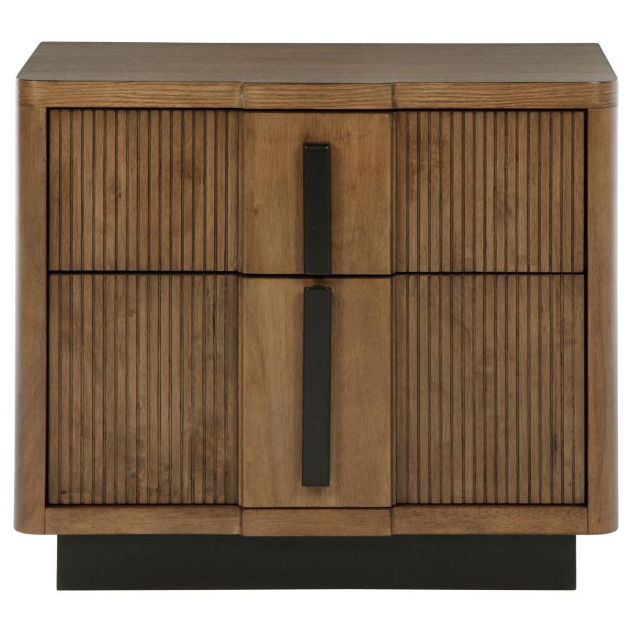 Terrace 2-drawer Nightstand Bedside Table Ash Brown-zoom-3