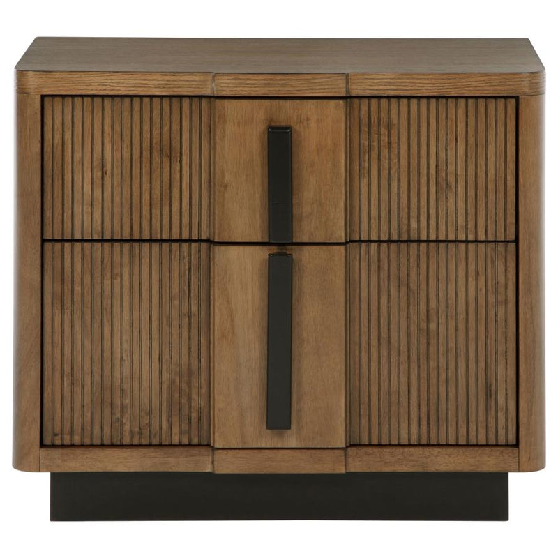 Terrace 2-drawer Nightstand Bedside Table Ash Brown-zoom-