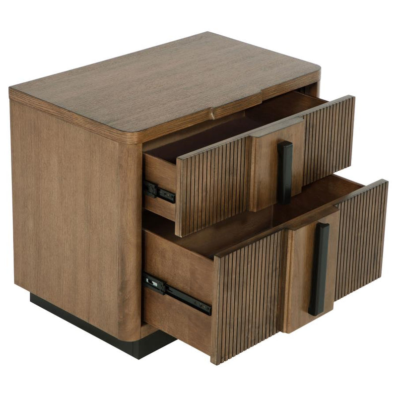 Terrace 2-drawer Nightstand Bedside Table Ash Brown-zoom-