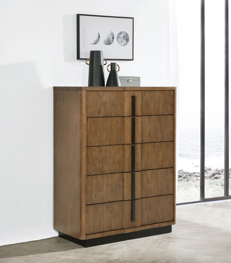 Terrace 5-drawer Chest of Drawers Ash Brown-zoom-