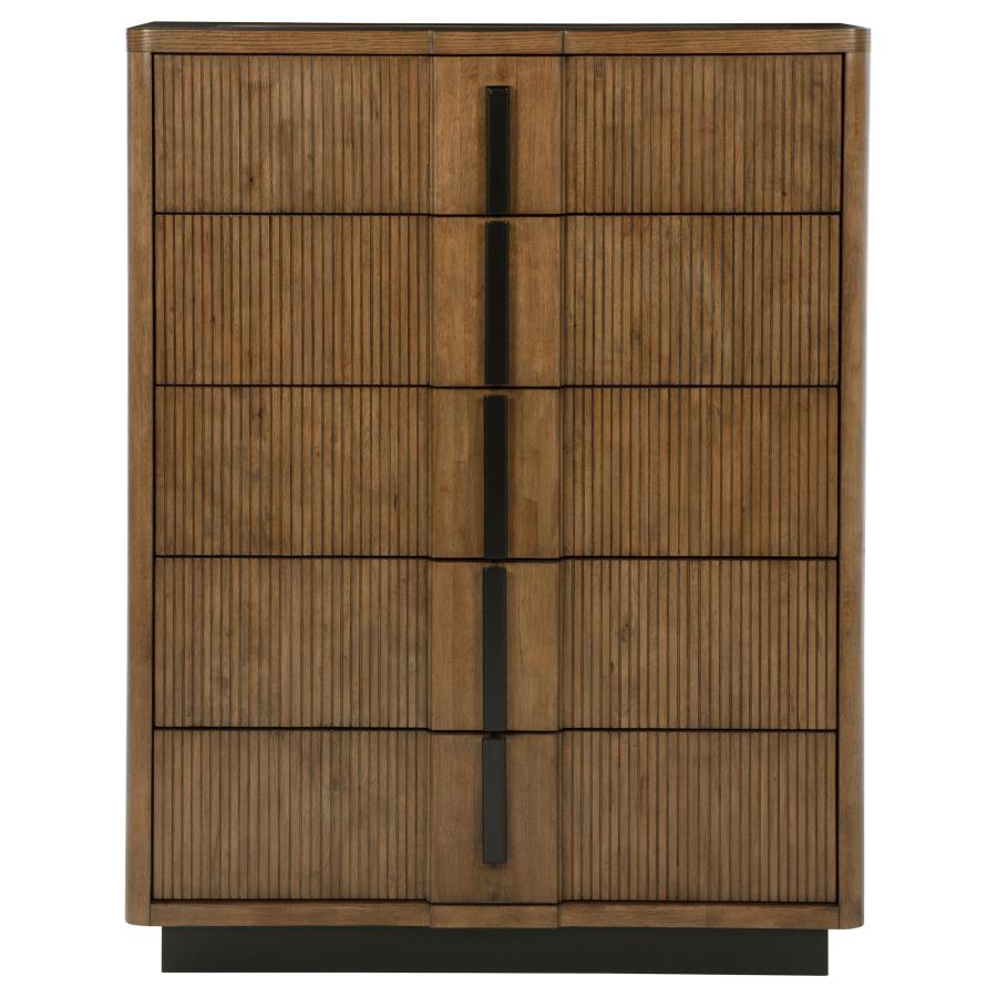 Terrace 5-drawer Chest of Drawers Ash Brown-3