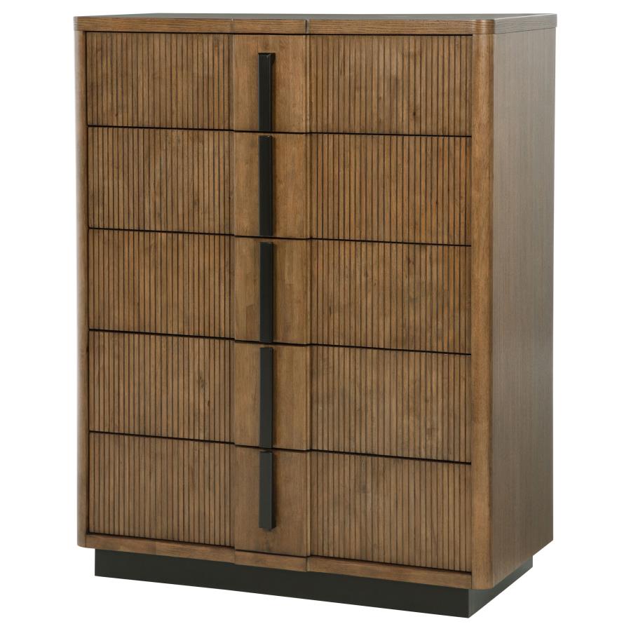 Terrace 5-drawer Chest of Drawers Ash Brown-zoom-4