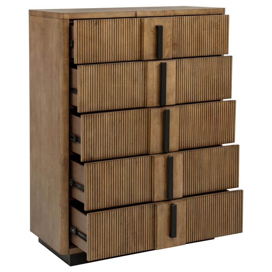 Terrace 5-drawer Chest of Drawers Ash Brown-10