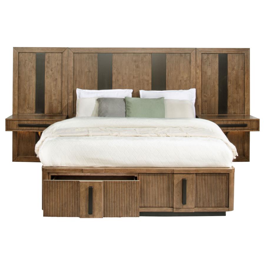Terrace 2-piece Wall Panel with Nightstand Set Ash Brown-zoom-4