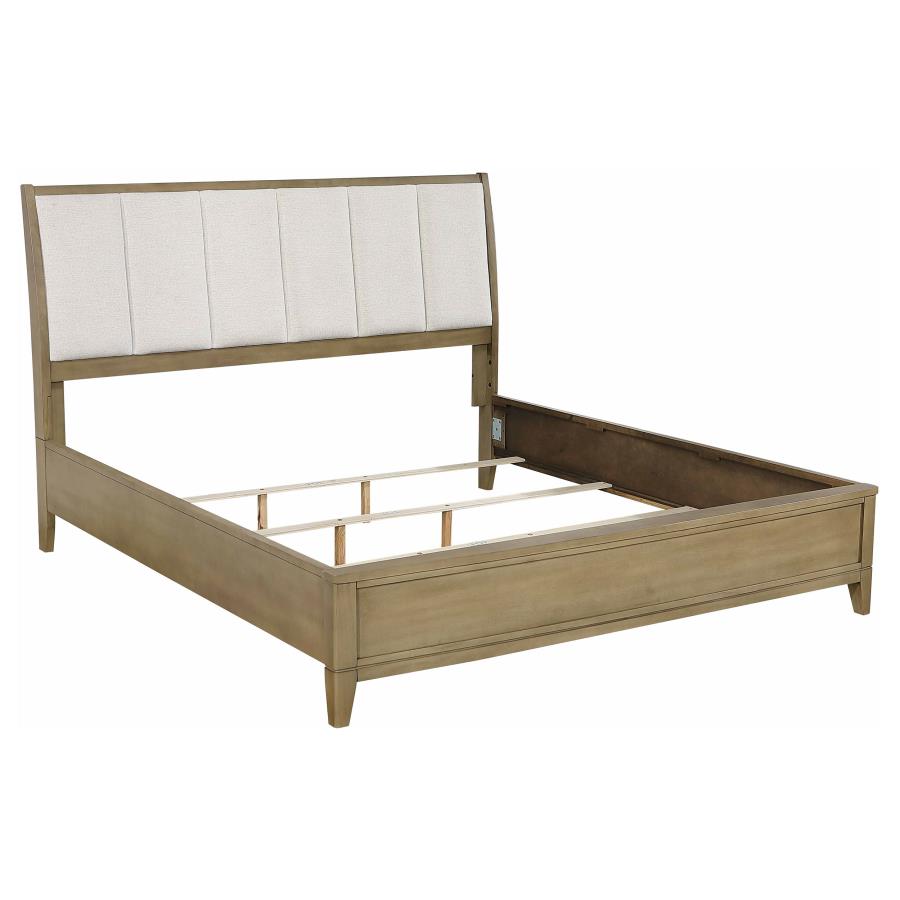 Granada Upholstered Eastern King Panel Bed Natural Pine-1