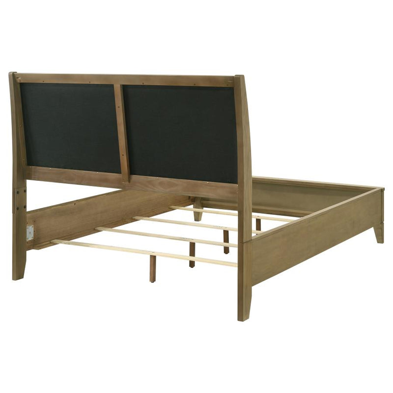 Granada Upholstered Queen Panel Bed Natural Pine-zoom-