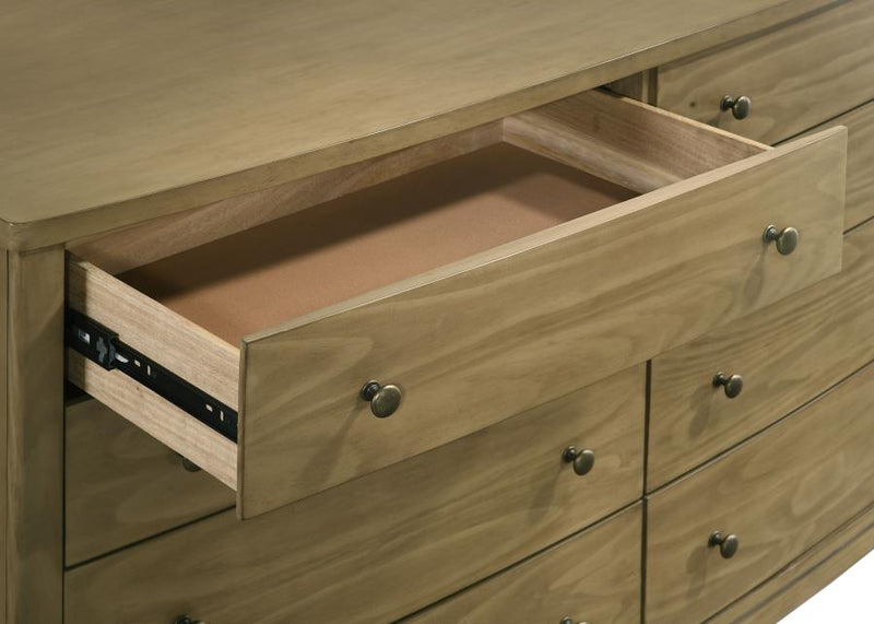 Granada 8-drawer Dresser and Mirror Natural Pine-zoom-