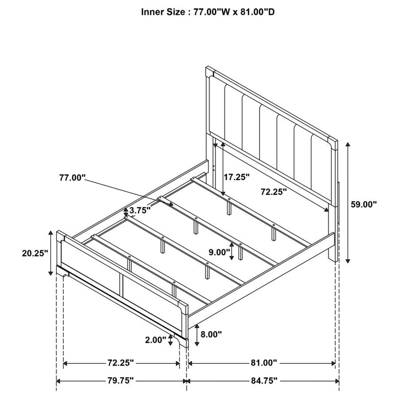 Gran Park 59-inch Eastern King Panel Bed Dark Cocoa-zoom-