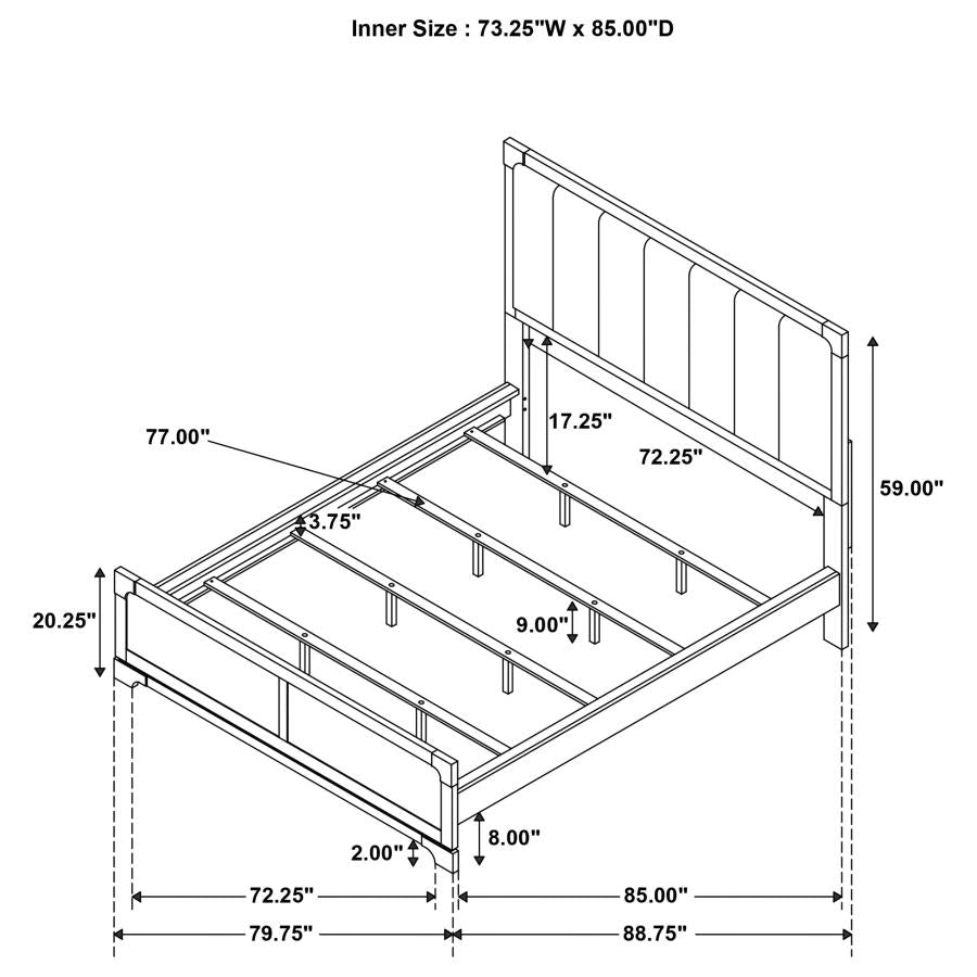Gran Park 59-inch California King Panel Bed Dark Cocoa-zoom-10
