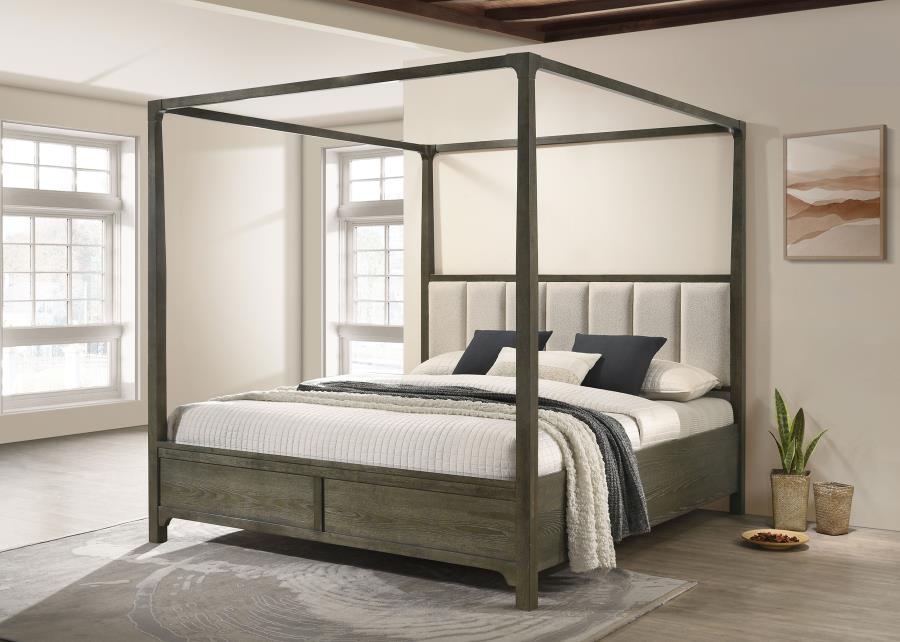 Gran Park Eastern King Canopy Bed Dark Cocoa-zoom-2