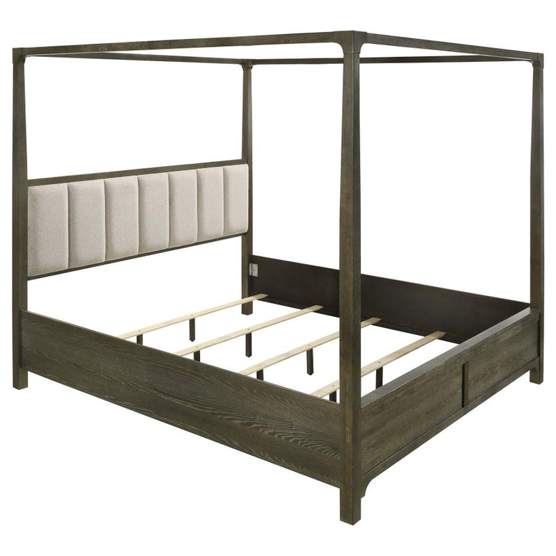 Gran Park Eastern King Canopy Bed Dark Cocoa-zoom-