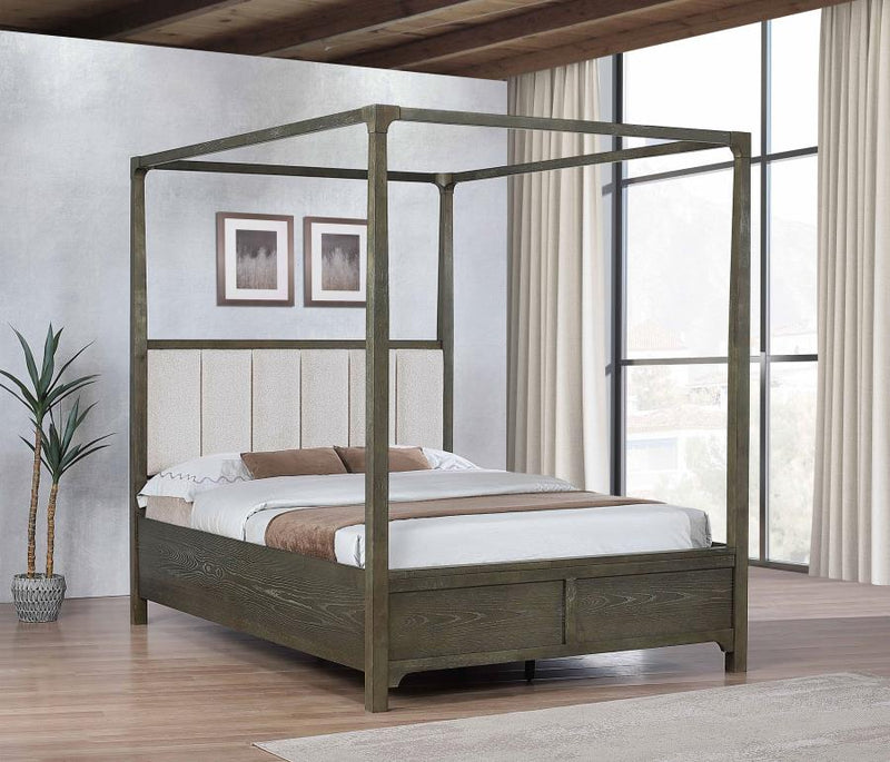Gran Park Queen Canopy Bed Dark Cocoa-zoom-