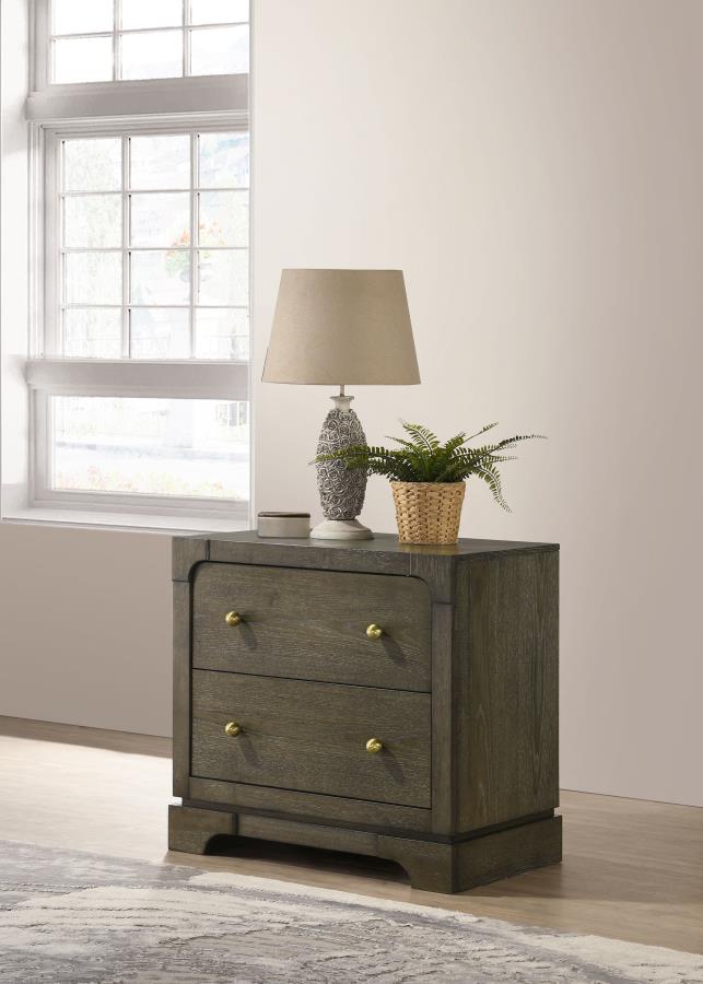 Gran Park 2-drawer Nightstand Bedside Table Dark Cocoa-zoom-2
