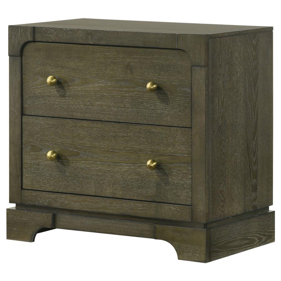 Gran Park 2-drawer Nightstand Bedside Table Dark Cocoa-4