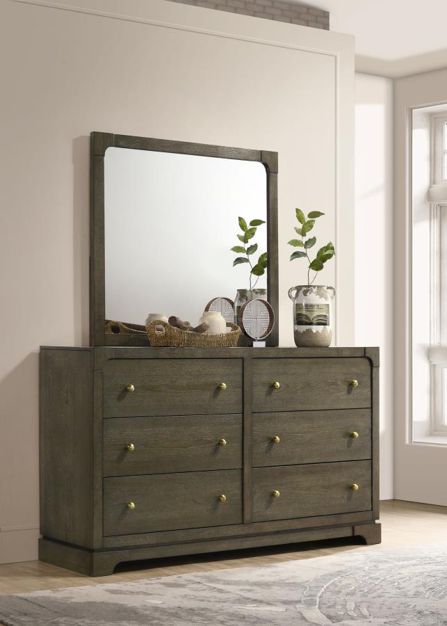Gran Park 6-drawer Dresser and Mirror Dark Cocoa-zoom-