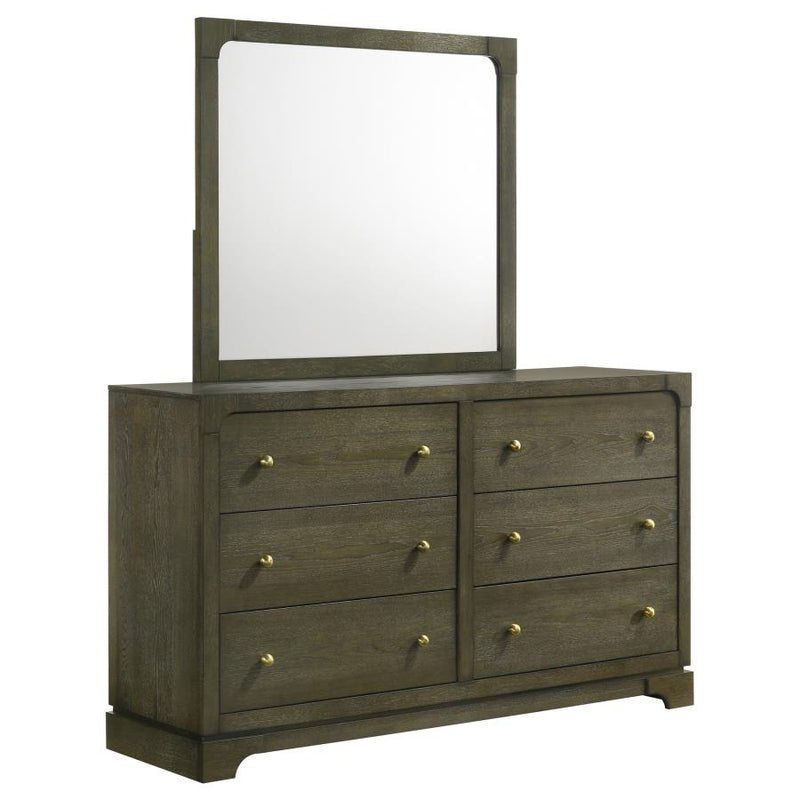 Gran Park 6-drawer Dresser and Mirror Dark Cocoa-zoom-
