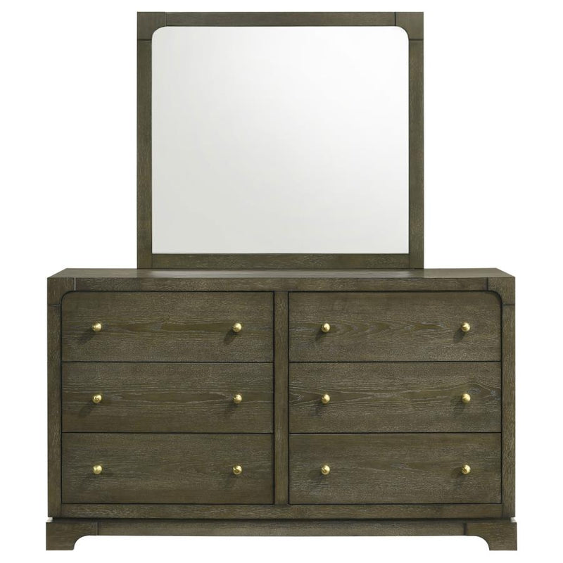 Gran Park 6-drawer Dresser and Mirror Dark Cocoa-zoom-