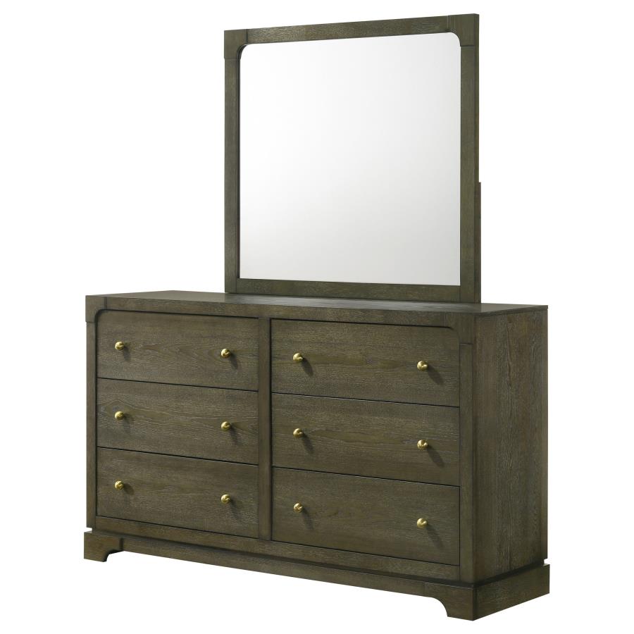 Gran Park 6-drawer Dresser and Mirror Dark Cocoa-zoom-4
