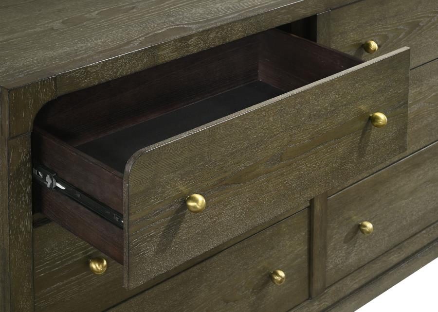 Gran Park 6-drawer Dresser and Mirror Dark Cocoa-zoom-10