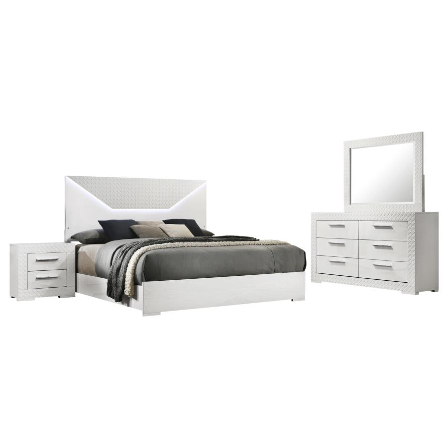 Ives 4-piece Eastern King Bedroom Set White High Gloss-zoom-2