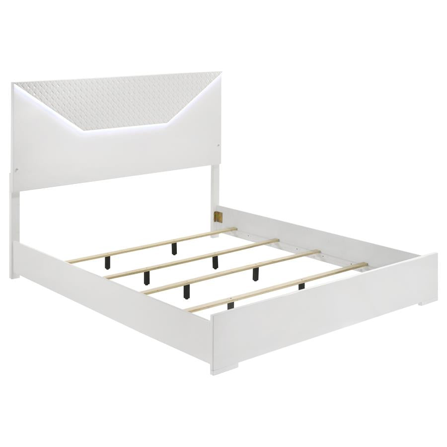 Ives 4-piece Eastern King Bedroom Set White High Gloss-zoom-3