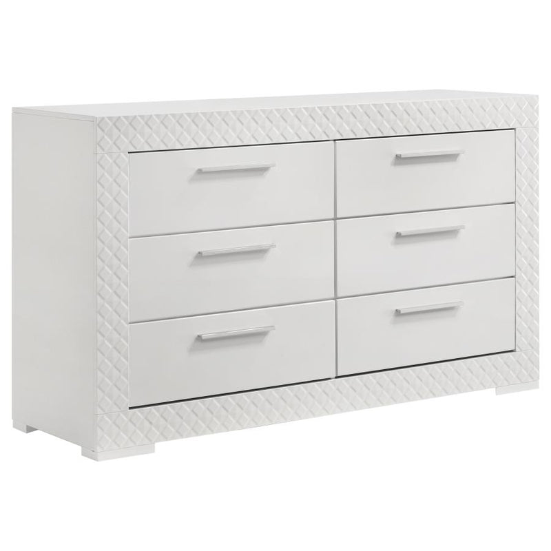 Ives 4-piece Eastern King Bedroom Set White High Gloss-zoom-