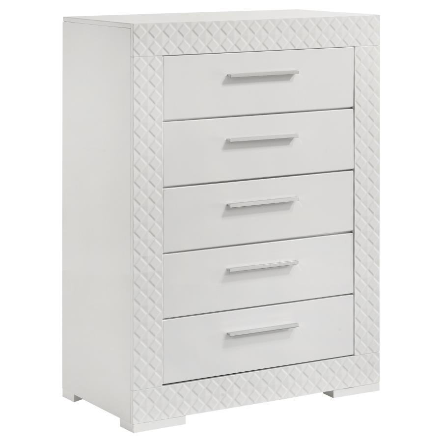 Ives 5-piece Queen Bedroom Set White High Gloss-zoom-11