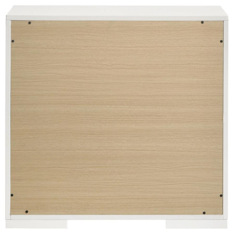 Ives 2-drawer Nightstand Bedside Table White High Gloss-zoom-