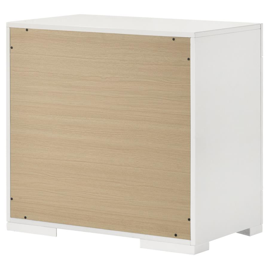 Ives 2-drawer Nightstand Bedside Table White High Gloss-8