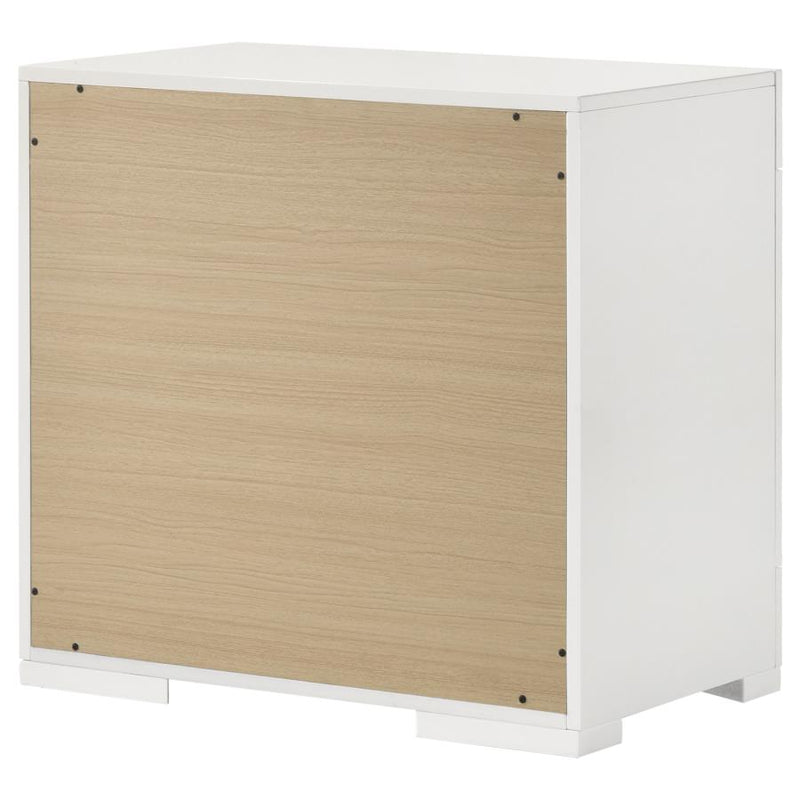 Ives 2-drawer Nightstand Bedside Table White High Gloss-zoom-