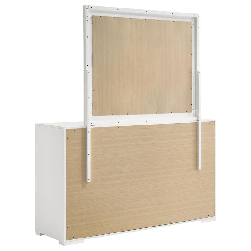 Ives 6-drawer Dresser and Mirror White High Gloss-zoom-
