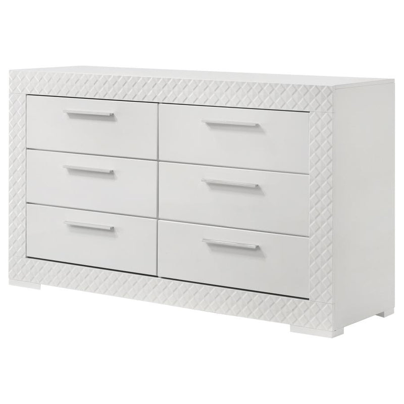 Ives 6-drawer Dresser Cabinet White High Gloss-zoom-
