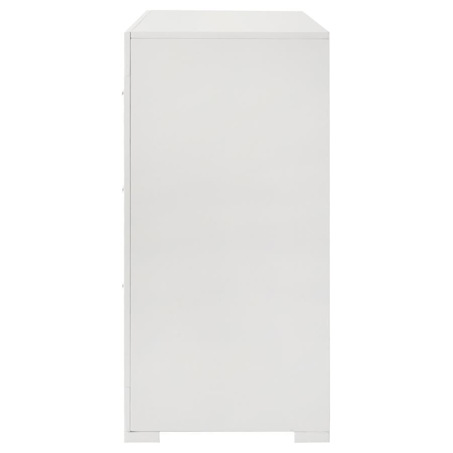 Ives 6-drawer Dresser Cabinet White High Gloss-5