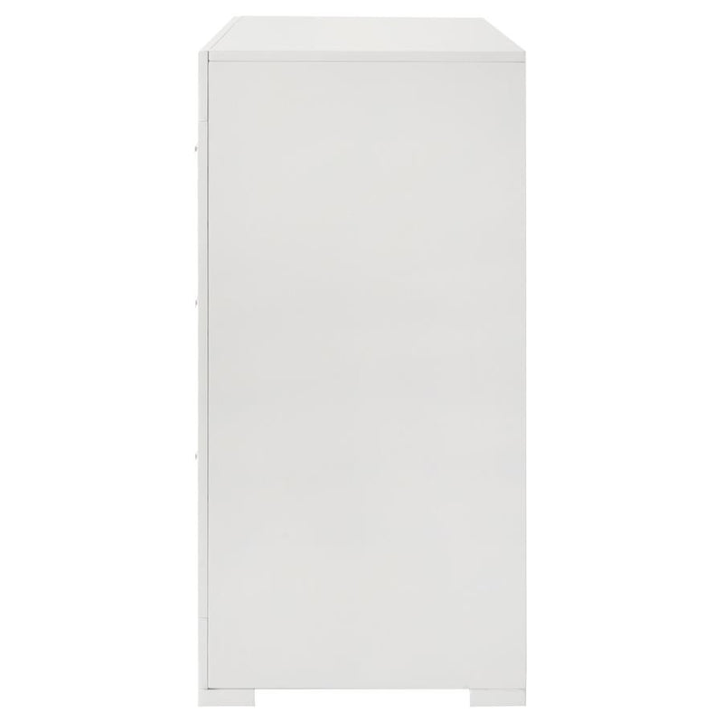 Ives 6-drawer Dresser Cabinet White High Gloss-zoom-