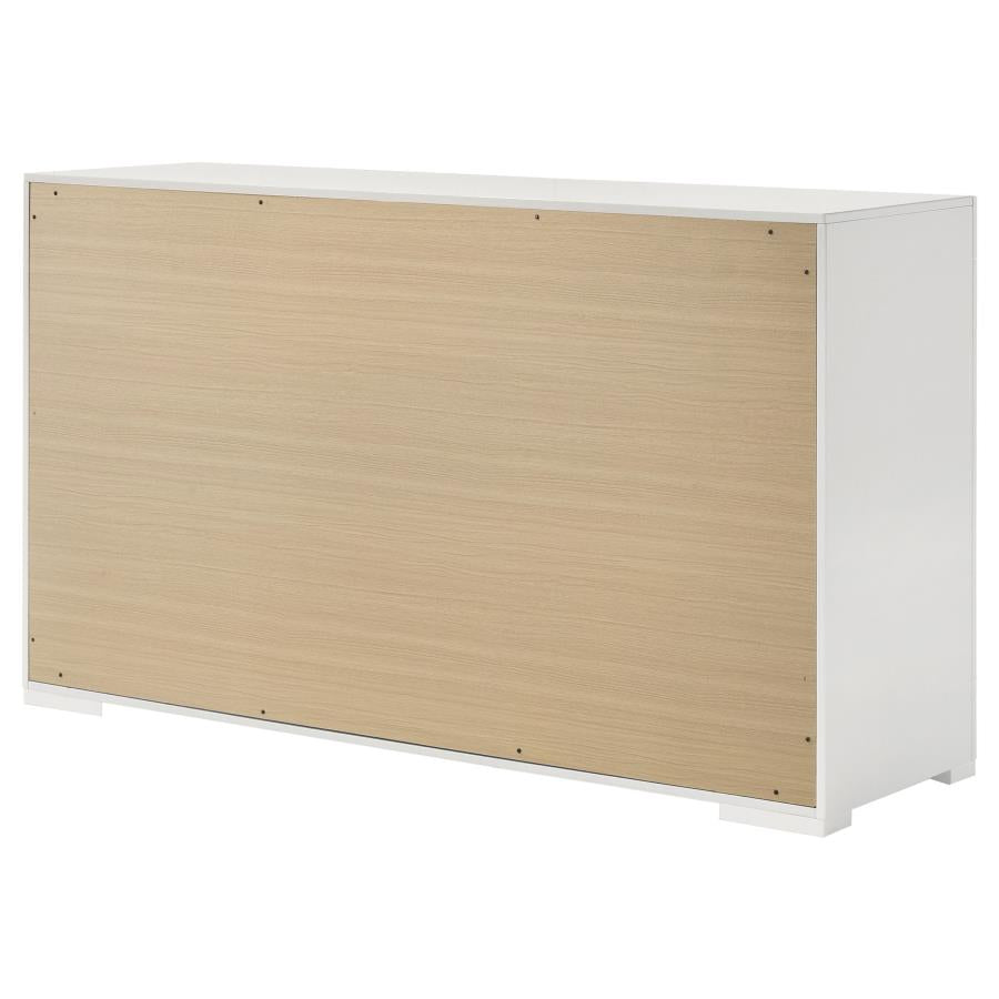 Ives 6-drawer Dresser Cabinet White High Gloss-8