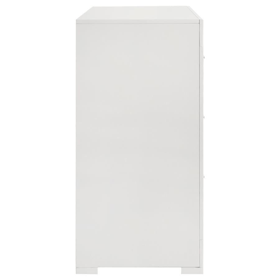 Ives 6-drawer Dresser Cabinet White High Gloss-9