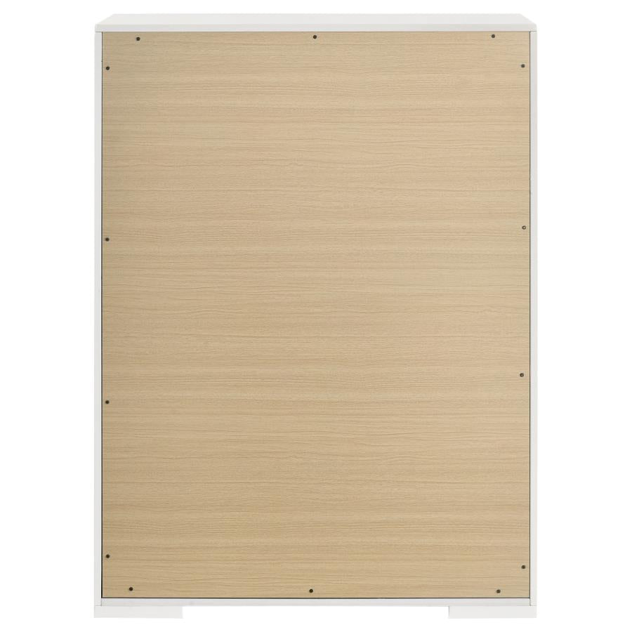 Ives 5-drawer Bedroom Chest of Drawers White High Gloss-7