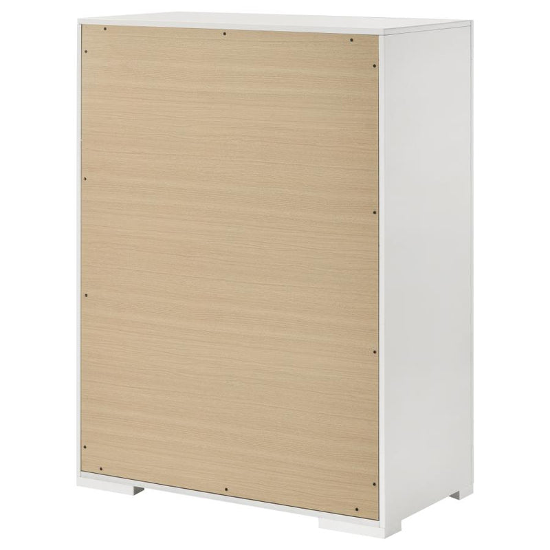 Ives 5-drawer Bedroom Chest of Drawers White High Gloss-zoom-