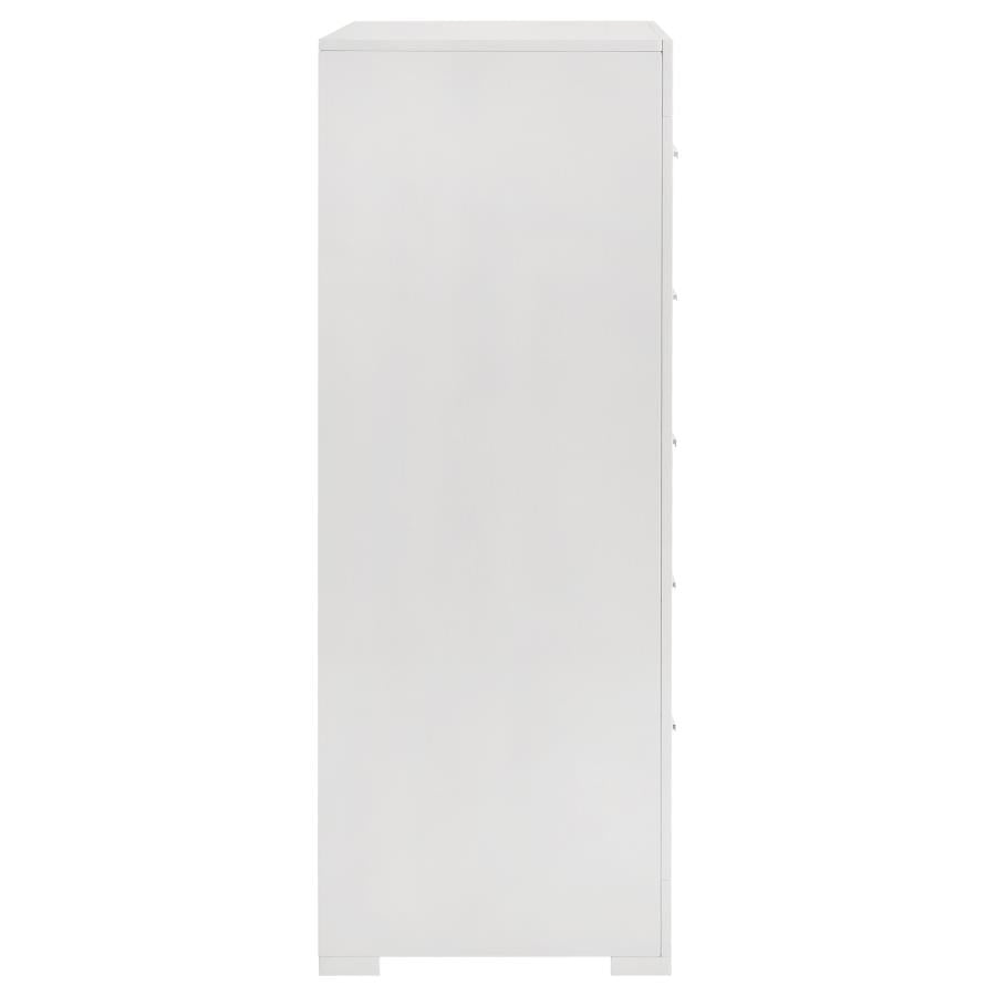 Ives 5-drawer Bedroom Chest of Drawers White High Gloss-zoom-9