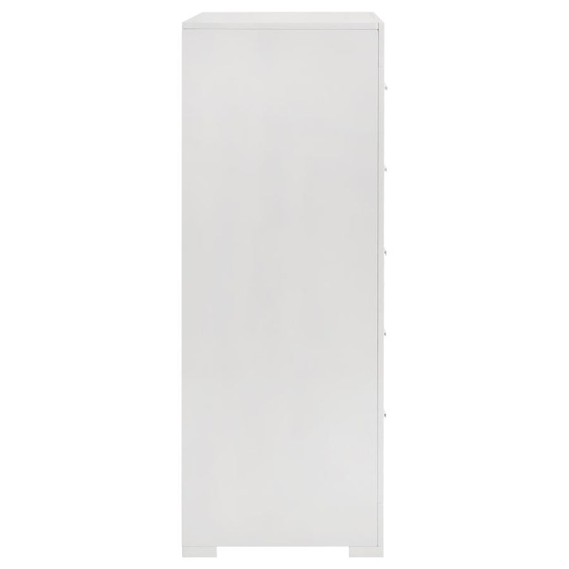 Ives 5-drawer Bedroom Chest of Drawers White High Gloss-zoom-