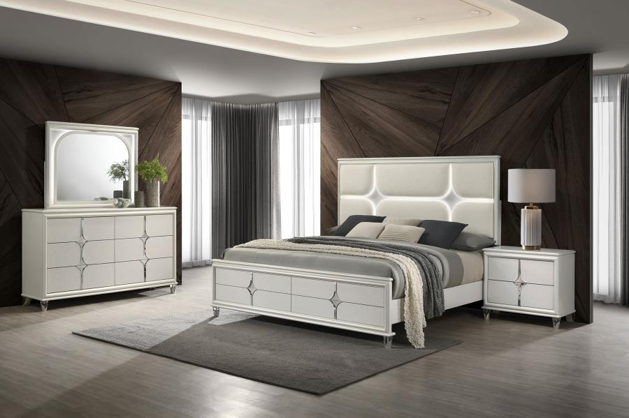 Olivia 4-piece Eastern King Bedroom Set Pearl White-zoom-1