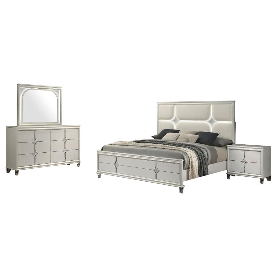 Olivia 4-piece Eastern King Bedroom Set Pearl White-zoom-2