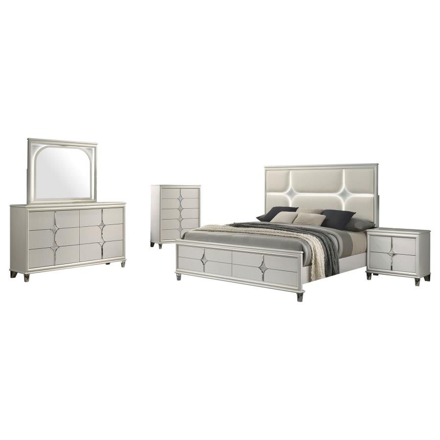 Olivia 5-piece Eastern King Bedroom Set Pearl White-2