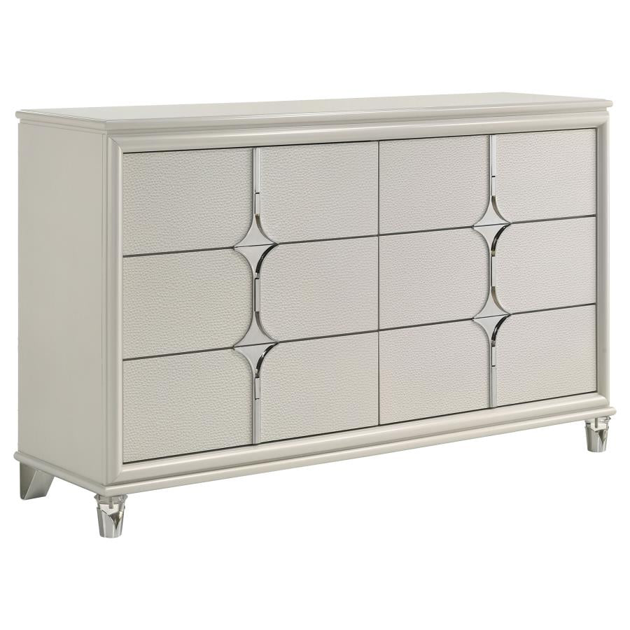 Olivia 5-piece Eastern King Bedroom Set Pearl White-7