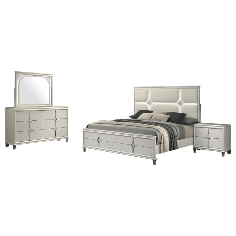 Olivia 4-piece California King Bedroom Set Pearl White-zoom-